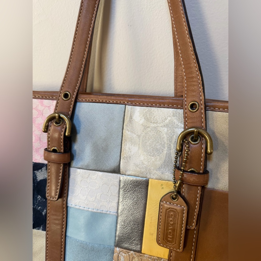 Coach Patchwork Purse Tote Bag Y2K /w Metallic & Suede Patches Serial BO6Q-10001 - Picture 11 of 12